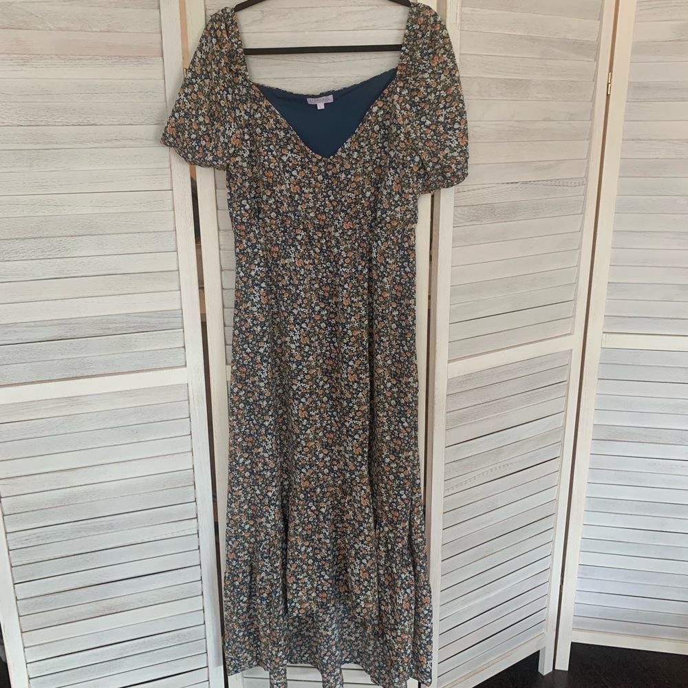 Navy floral dress